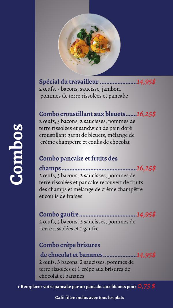 Combos — menu Aux Aurores