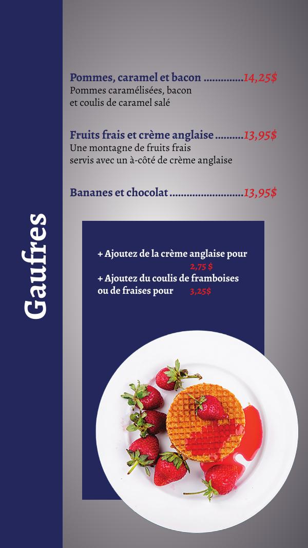 Gaufres — menu Aux Aurores