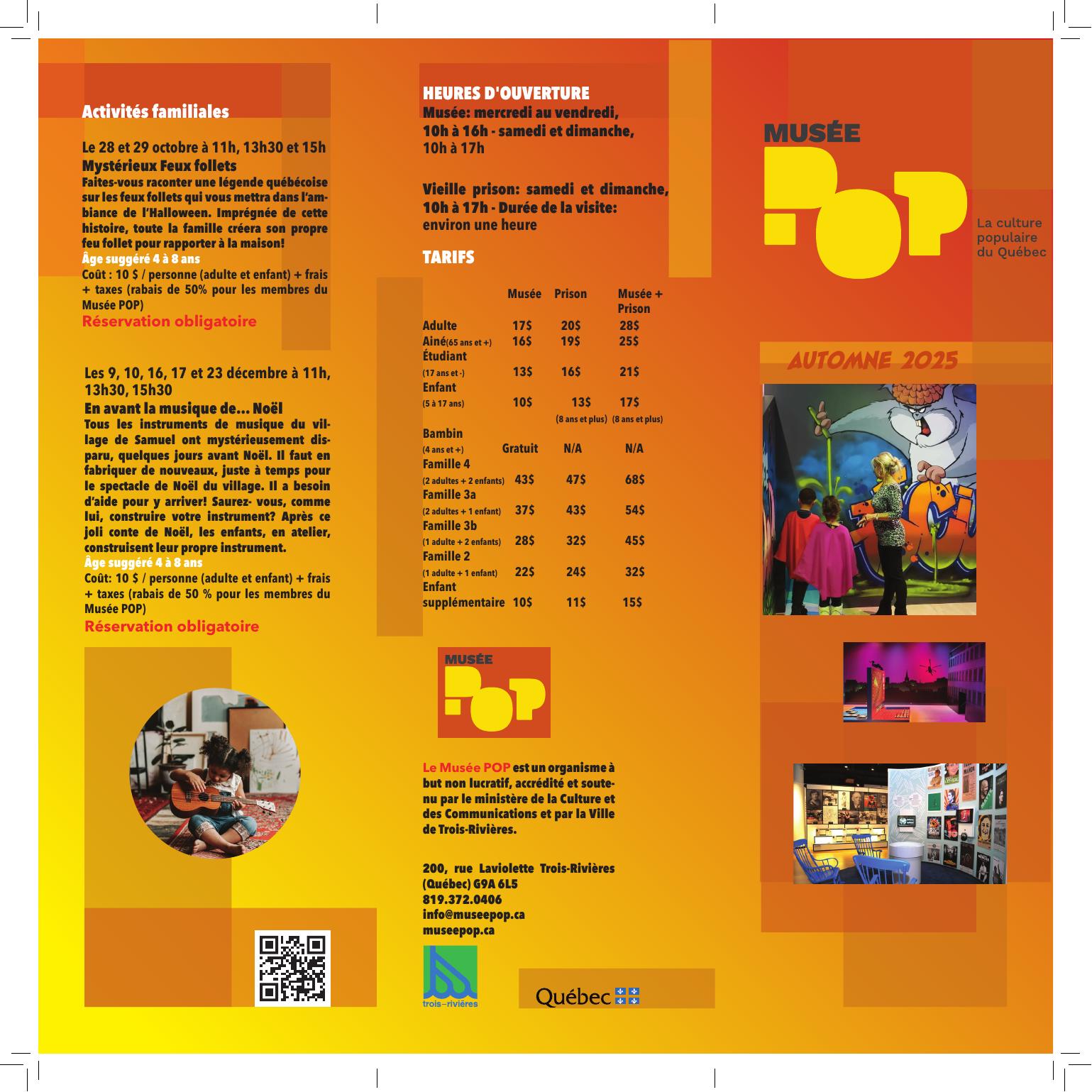 Brochure trois volets Musée POP