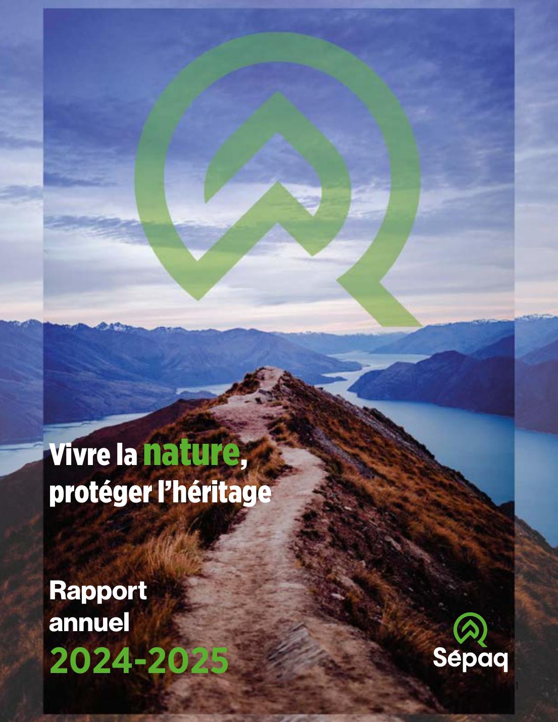 Couverture du rapport annuel SÉPAQ